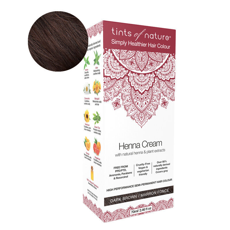 Tints of nature Henna Cream Burgundy natūralūs plaukų daža 70 ml цена и информация | Plaukų dažai | pigu.lt