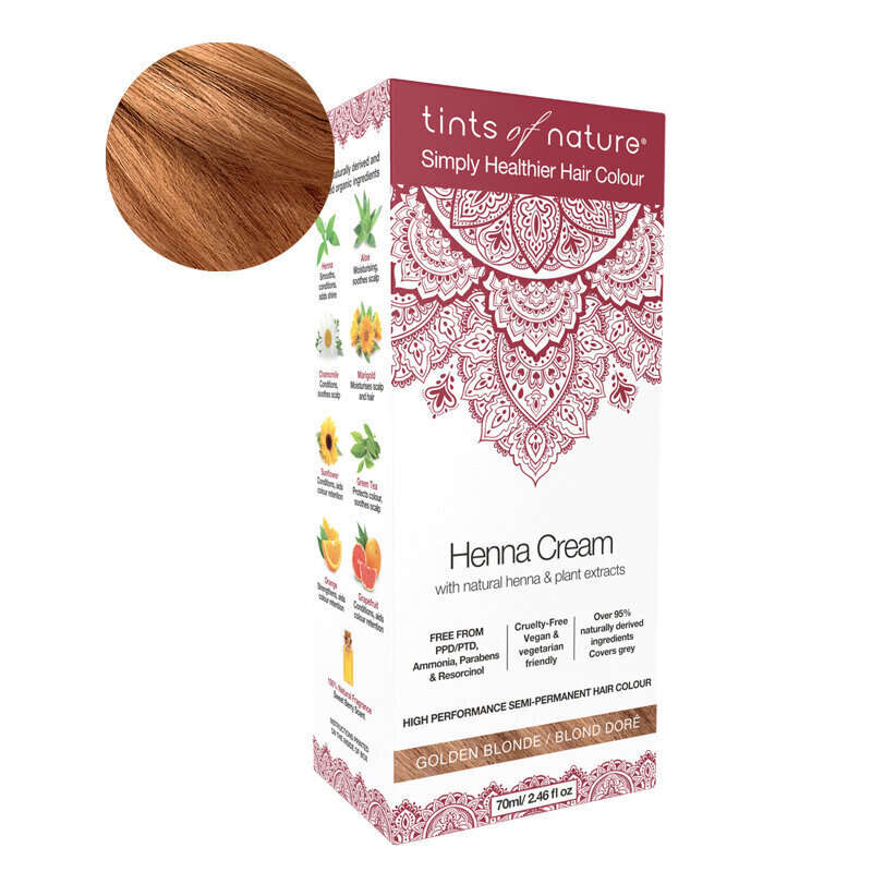 Tints of nature Henna Cream Burgundy natūralūs plaukų daža 70 ml kaina ir informacija | Plaukų dažai | pigu.lt