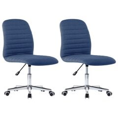 Valgomojo kėdės, 2vnt., mėlynos spalvos, audinys kaina ir informacija | Virtuvės ir valgomojo kėdės | pigu.lt