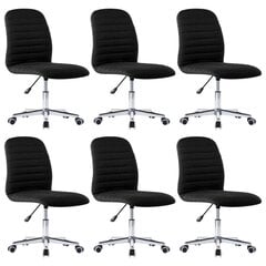 Valgomojo kėdės, 6vnt., juodos spalvos, audinys (3x283605) kaina ir informacija | Virtuvės ir valgomojo kėdės | pigu.lt