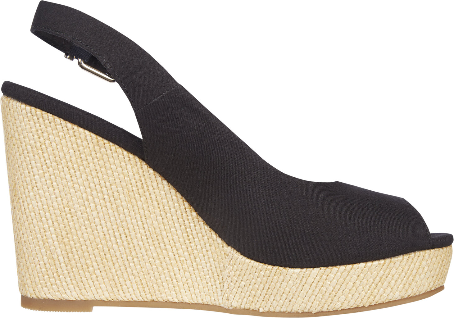 Espadrilės Tommy Hilfiger Iconic Elena Sling Back Wedge, juodos цена и информация | Basutės moterims | pigu.lt