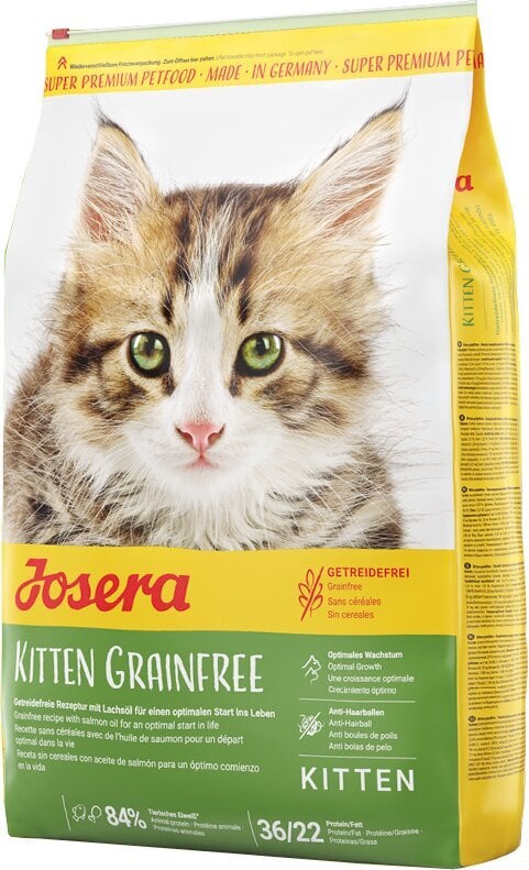 Josera kačiukams begrūdis Kitten Grain Free, 10 kg kaina ir informacija | Sausas maistas katėms | pigu.lt
