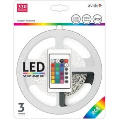 LED juosta Avide RGB 5050 su pultu IP20, 3 m kaina ir informacija | LED juostos | pigu.lt