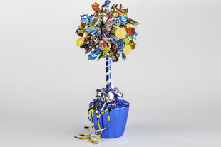 Pinigų medis puokštė iš saldainių Skanios gėlės, 1100 g kaina ir informacija | Saldumynai | pigu.lt