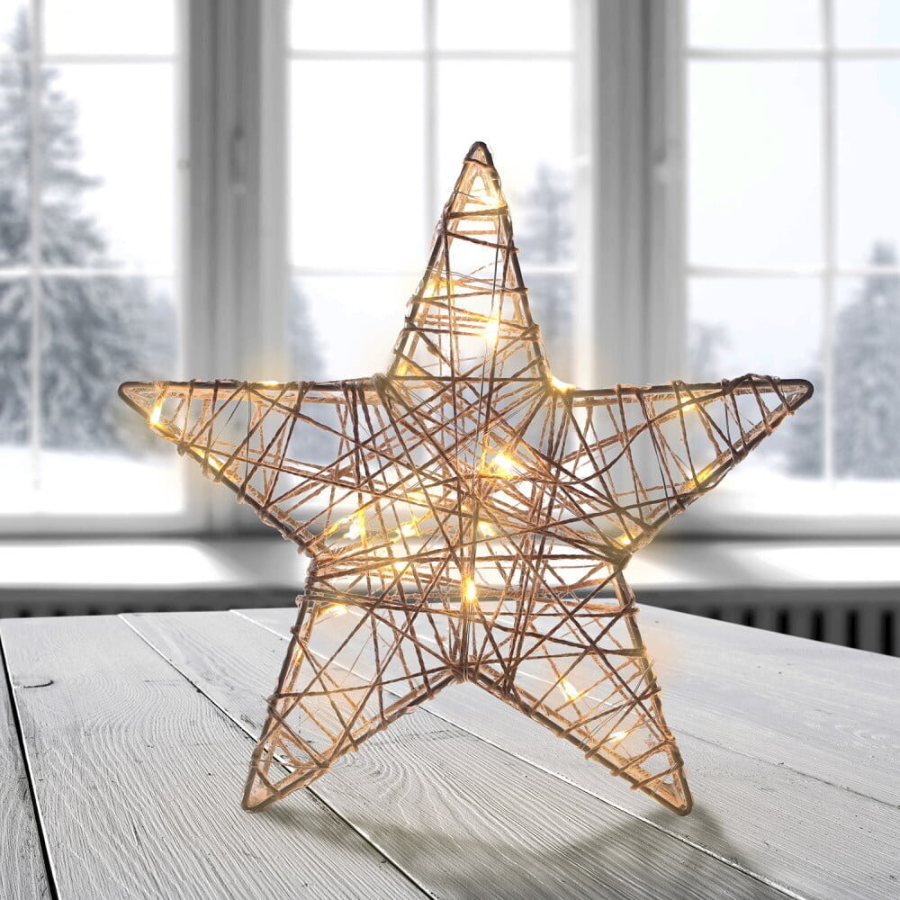 Kalėdinė žvaigždė su LED, 23 cm kaina ir informacija | Kalėdinės dekoracijos | pigu.lt