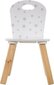 Žvaigždutėmis dekoruota balta vaikiška kėdutė 32x50cm kaina ir informacija | Vaikiškos kėdutės ir staliukai | pigu.lt