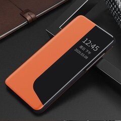 Hurtel Eco Leather View Case skirtas Huawei P40, oranžinis kaina ir informacija | Telefono dėklai | pigu.lt