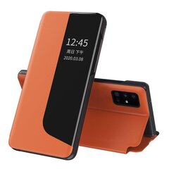 Hurtel Eco Leather View Case skirtas Huawei P40, oranžinis kaina ir informacija | Telefono dėklai | pigu.lt