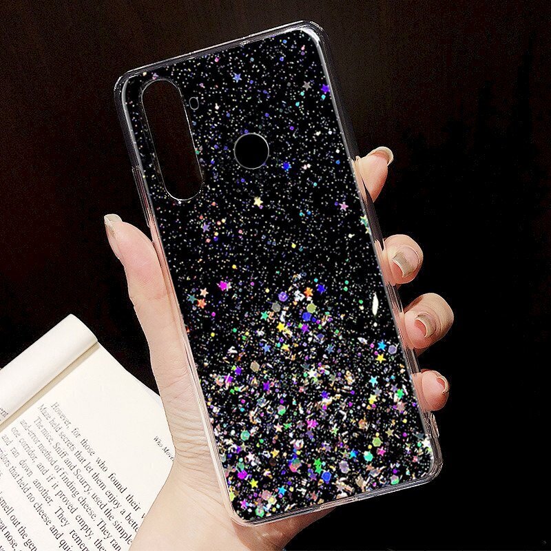 Fusion Glue Glitter Back Case, skirtas Apple iPhone 12 Pro Max, juodas kaina ir informacija | Telefono dėklai | pigu.lt