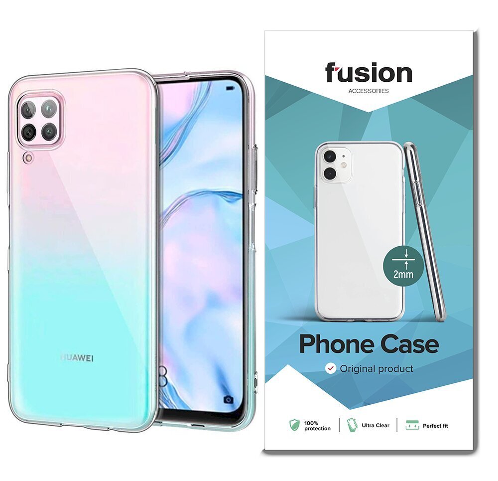 Dėklas Fusion skirtas Huawei P40 Lite, skaidri kaina ir informacija | Telefono dėklai | pigu.lt