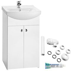 Напольный шкаф для ванной комнаты Cersanit Bianco с умывальником цена и информация | Шкафчики для ванной | pigu.lt