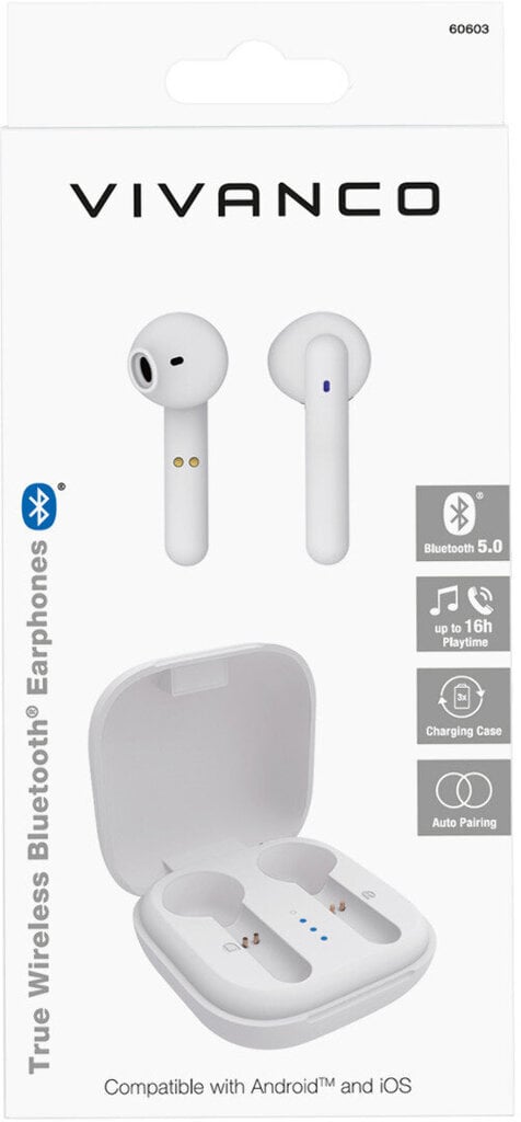 Vivanco wireless headset Urban Pair, white (60603) цена и информация | Ausinės | pigu.lt