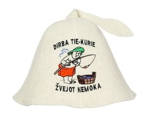 Pirties kepurė "Dirba tie - kurie žvejot nemoka" цена и информация | Аксессуары для сауны и бани | pigu.lt
