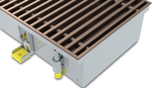 Įleidžiamas grindinis konvektorius KONVEKA FC 100-22-9 AL10 su rudos spalvos aliuminio grotelėmis цена и информация | Радиаторы отопления | pigu.lt