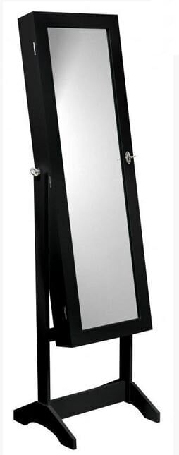 Pastatomas veidrodis - papuošalų spintelė Alborg, juoda kaina ir informacija | Veidrodžiai | pigu.lt