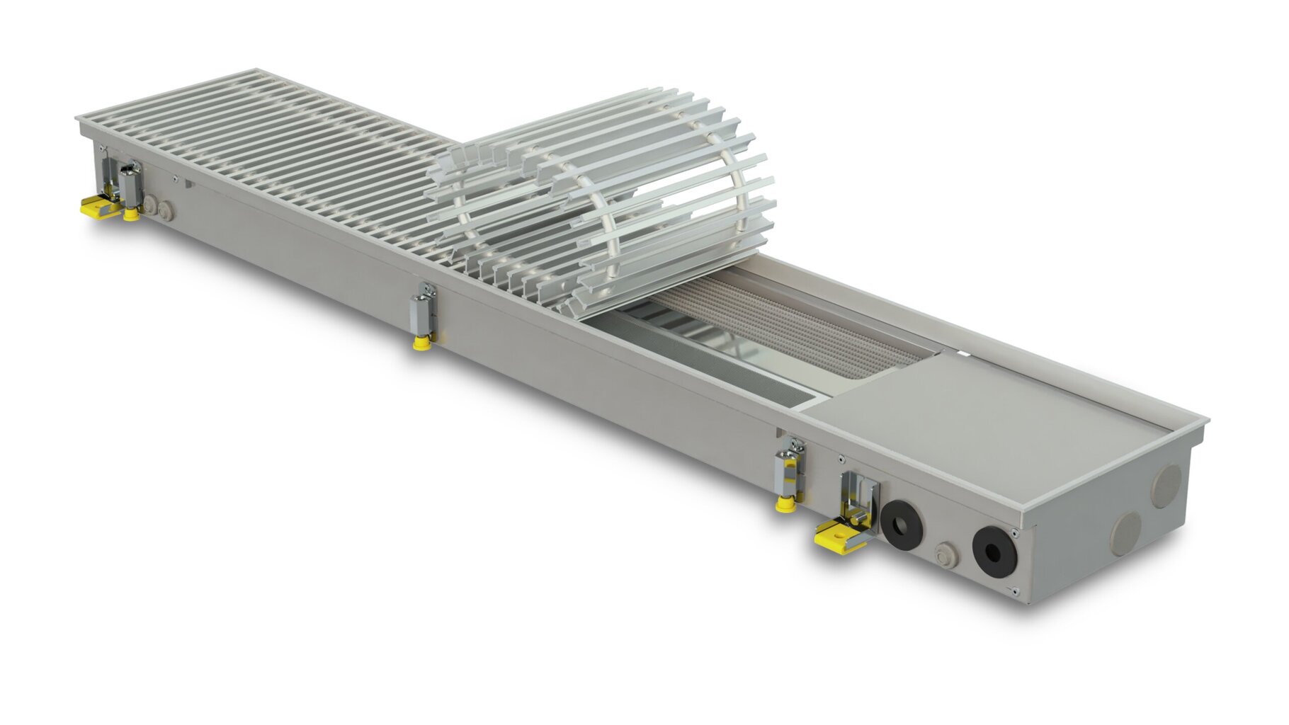 Įleidžiamas grindinis konvektorius su ventiliatoriumi KONVEKA FH4-H 245 ALS su sidabro spalvos aliuminio grotelėmis kaina ir informacija | Radiatoriai, konvektoriai | pigu.lt