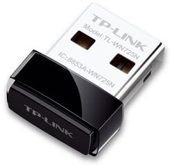 Bevielio tinklo adapteris TP-Link TL-WN725N, 802.11b/g/n, 150Mbps kaina ir informacija | TP-LINK Kompiuterinė technika | pigu.lt