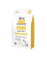 Brit Care Mini Grain Free hair skin с лососем, 14 кг (2 x 7 кг) цена и информация |  Сухой корм для собак | pigu.lt