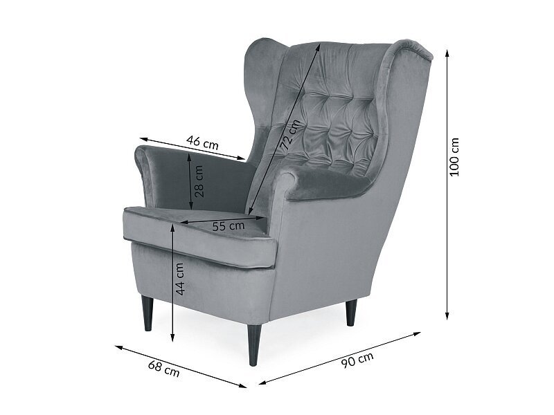 Fotelis Signal Meble Harry, pilkas kaina ir informacija | Svetainės foteliai | pigu.lt