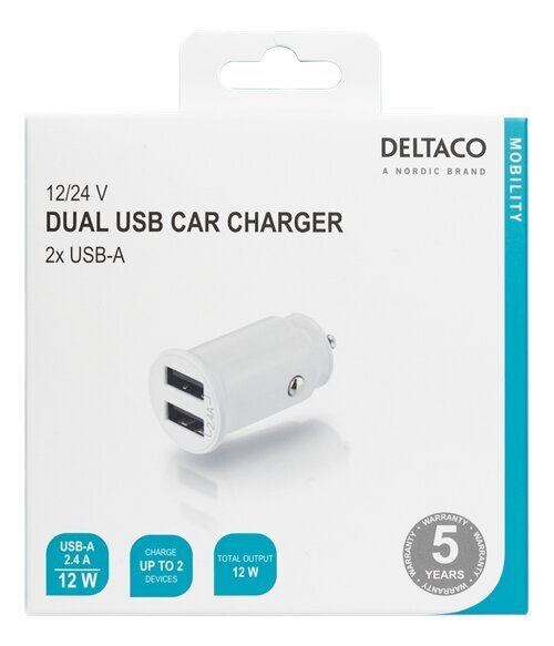 Deltaco USB-CAR125 kaina ir informacija | Krovikliai telefonams | pigu.lt