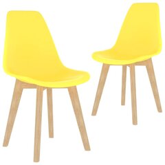 Valgomojo kėdės, 2vnt., geltonos spalvos, plastikas kaina ir informacija | Virtuvės ir valgomojo kėdės | pigu.lt