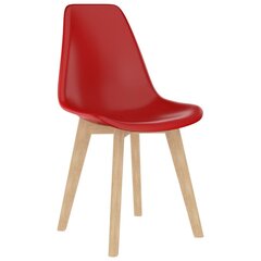Valgomojo kėdės, 2vnt., raudonos spalvos, plastikas kaina ir informacija | Virtuvės ir valgomojo kėdės | pigu.lt