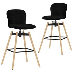 Pasukamos baro kėdės, 2vnt., juodos spalvos, audinys kaina ir informacija | Virtuvės ir valgomojo kėdės | pigu.lt