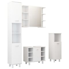 Комплект мебели для ванной, 4 части, белый глянец цена и информация | Комплекты в ванную | pigu.lt