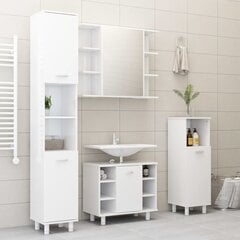 Vonios kambario baldų komplektas, 4 dalių, baltai blizgus kaina ir informacija | Vonios komplektai | pigu.lt