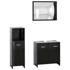 Комплект мебели для ванной, 3 части, черный цена и информация | Комплекты в ванную | pigu.lt