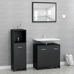 Комплект мебели для ванной, 3 части, черный цена и информация | Комплекты в ванную | pigu.lt