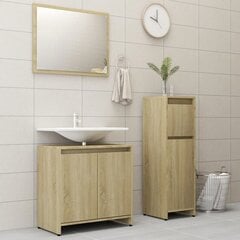 Vonios kambario baldų komplektas, 3 dalių, ąžuolo spalvos, MDP kaina ir informacija | Vonios komplektai | pigu.lt