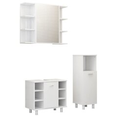 Комплект мебели для ванной, 3 части, белый цена и информация | Комплекты в ванную | pigu.lt