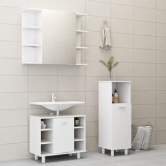Vonios kambario baldų komplektas, 3 dalių, baltos spalvos kaina ir informacija | Vonios komplektai | pigu.lt