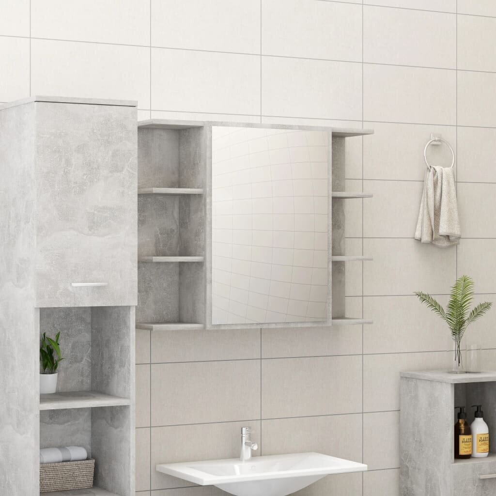 Vonios kambario baldų komplektas, 3 dalių, pilkas kaina ir informacija | Vonios komplektai | pigu.lt