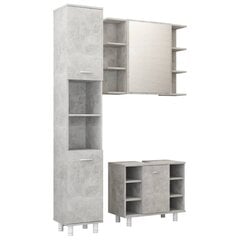Комплект мебели для ванной, 3 части, серый цена и информация | Комплекты в ванную | pigu.lt