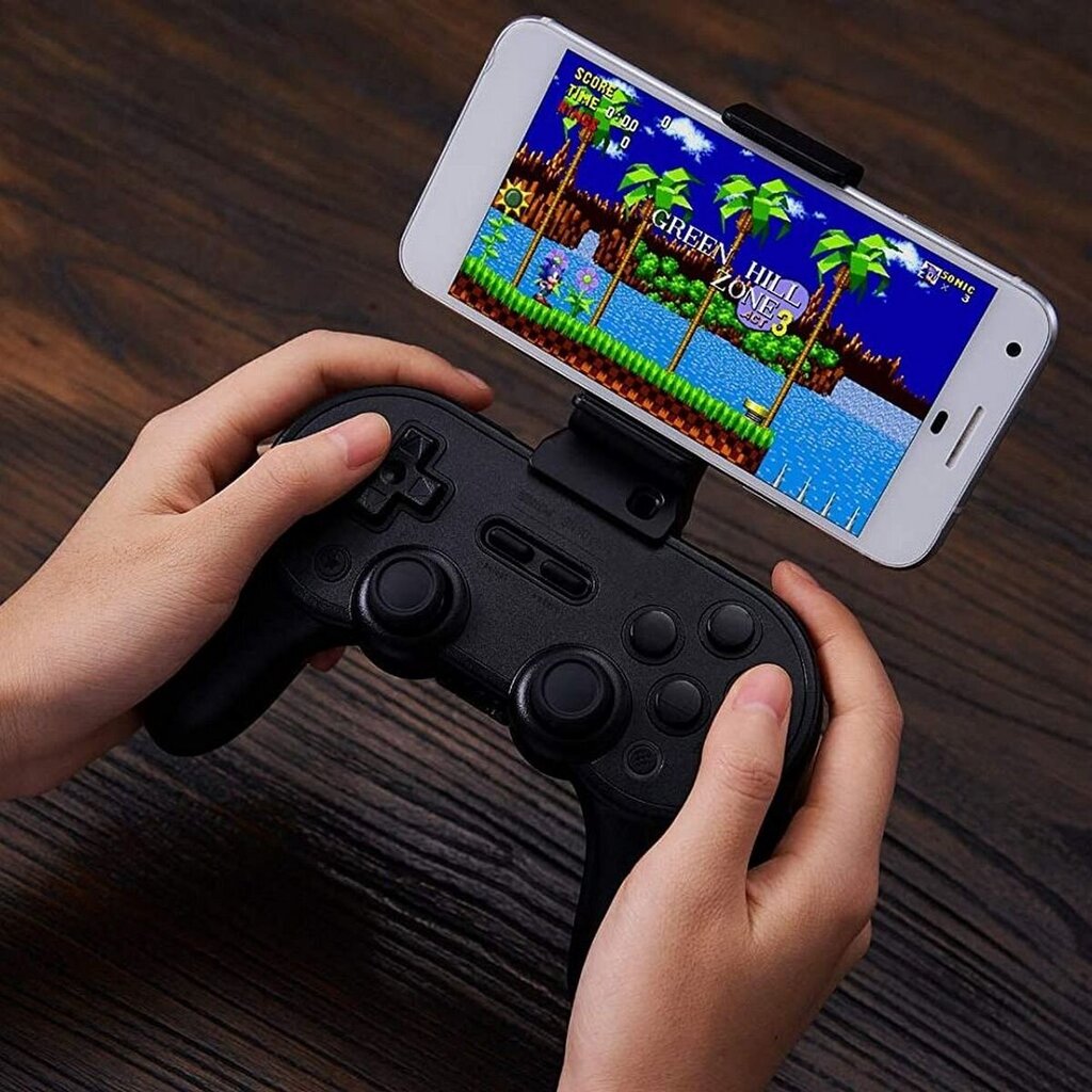 8BitDo Mobile Gaming Clip for SN30 Pro+ Black Edition Controllers (Mobile) kaina ir informacija | Žaidimų kompiuterių priedai | pigu.lt