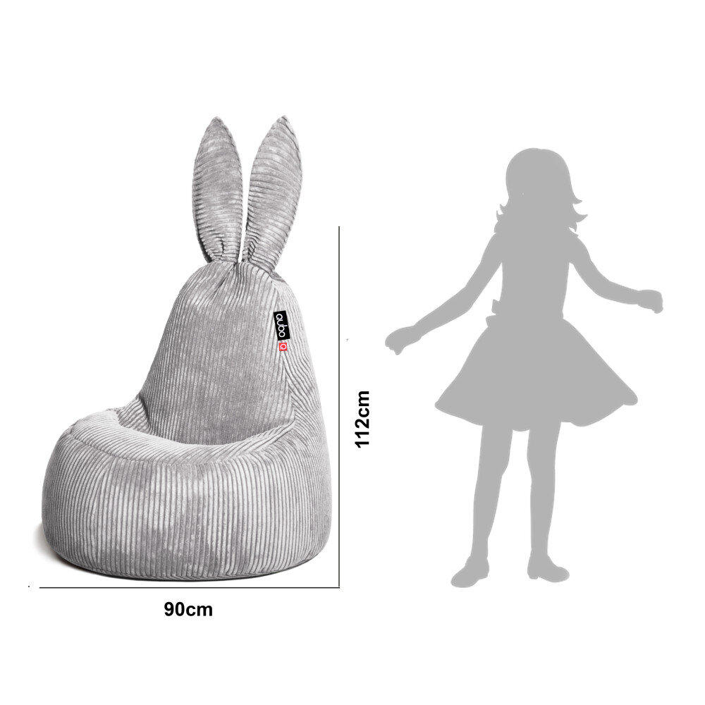 Sėdmaišis Qubo™ Daddy Rabbit Silver, šviesiai pilkas kaina ir informacija | Sėdmaišiai ir pufai | pigu.lt