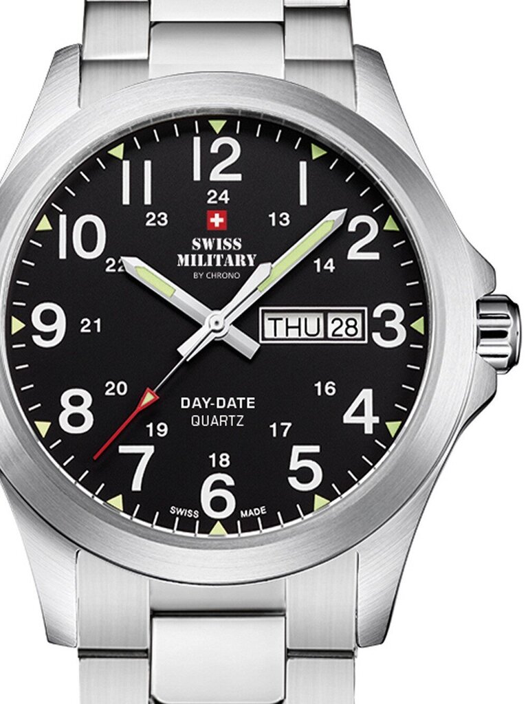 Laikrodis vyrams Swiss Military by Chrono SMP36040.25, sidabrinis цена и информация | Vyriški laikrodžiai | pigu.lt