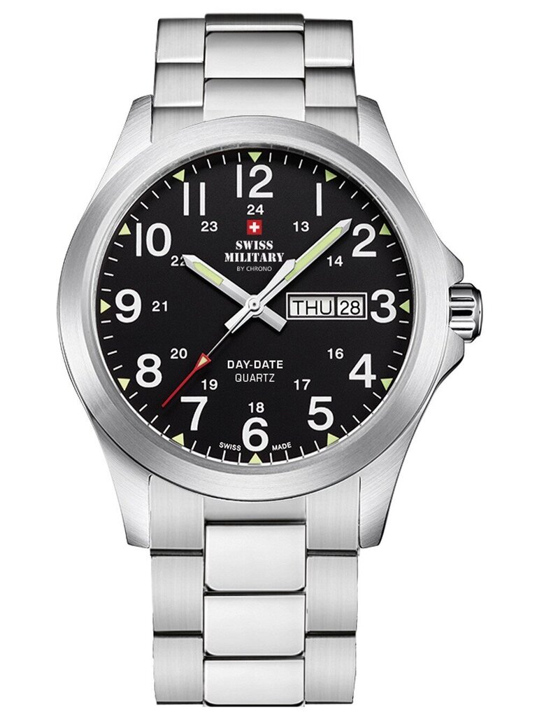 Laikrodis vyrams Swiss Military by Chrono SMP36040.25, sidabrinis цена и информация | Vyriški laikrodžiai | pigu.lt