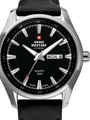 Laikrodis vyrams Swiss Military by Chrono SM34027.05, juodas kaina ir informacija | Vyriški laikrodžiai | pigu.lt