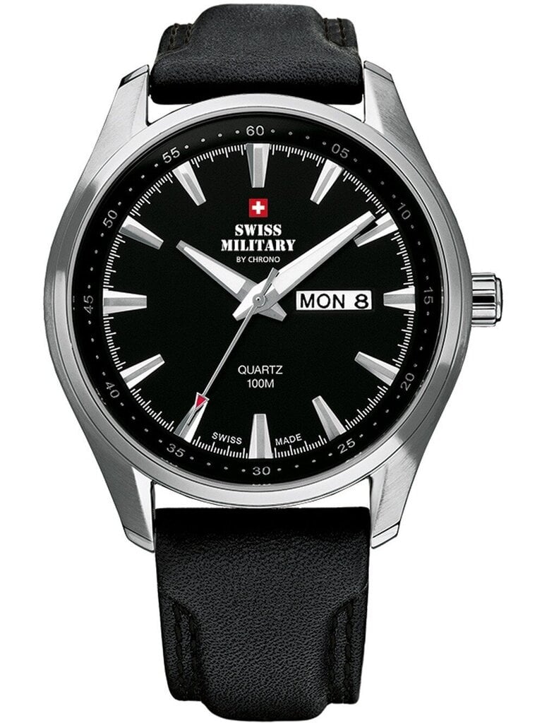 Laikrodis vyrams Swiss Military by Chrono SM34027.05, juodas kaina ir informacija | Vyriški laikrodžiai | pigu.lt