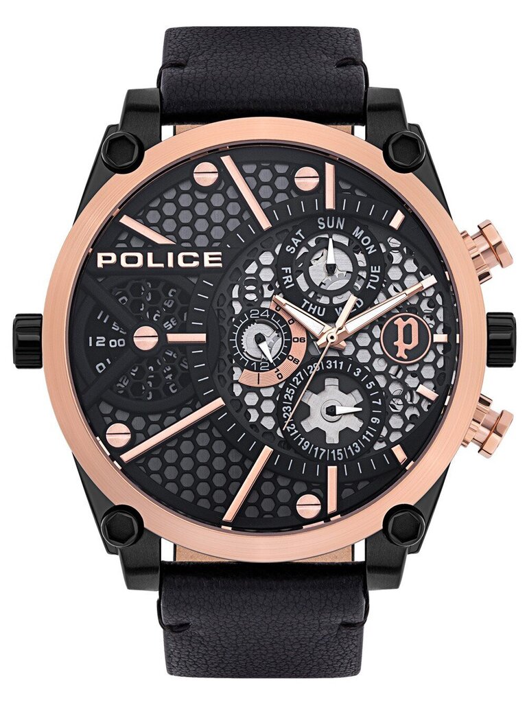 Vyriškas laikrodis Police PL15381JSBR.61, juodas цена и информация | Vyriški laikrodžiai | pigu.lt