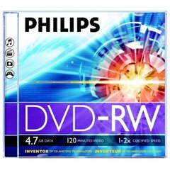 Philips DVD-RW 4.7 GB JEWEL CASE kaina ir informacija | Vinilinės plokštelės, CD, DVD | pigu.lt