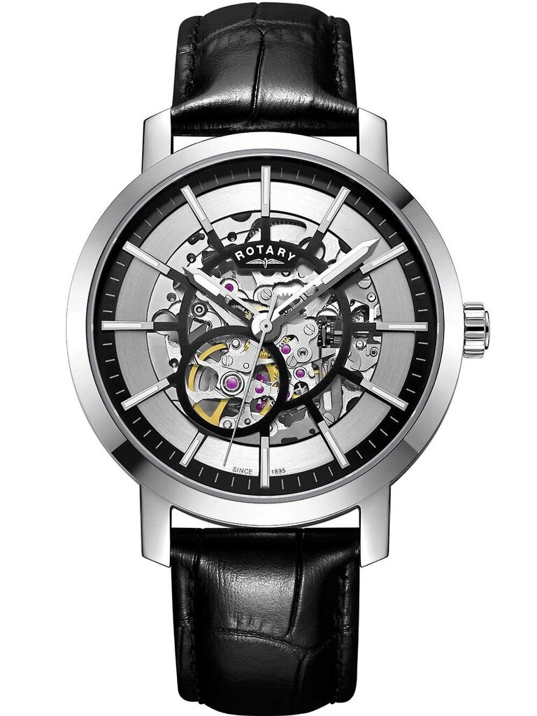 Laikrodis vyrams Rotary GS05350/02, juodas kaina ir informacija | Vyriški laikrodžiai | pigu.lt