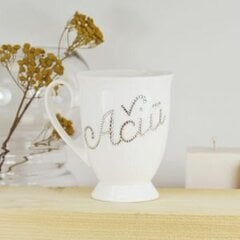 Porcelianinis puodelis "Ačiū" kaina ir informacija | Originalūs puodeliai | pigu.lt