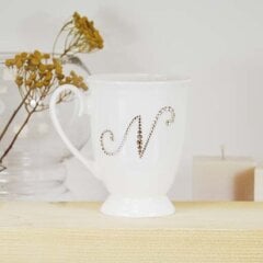 Porcelianinis puodelis raidė "N" kaina ir informacija | Originalūs puodeliai | pigu.lt