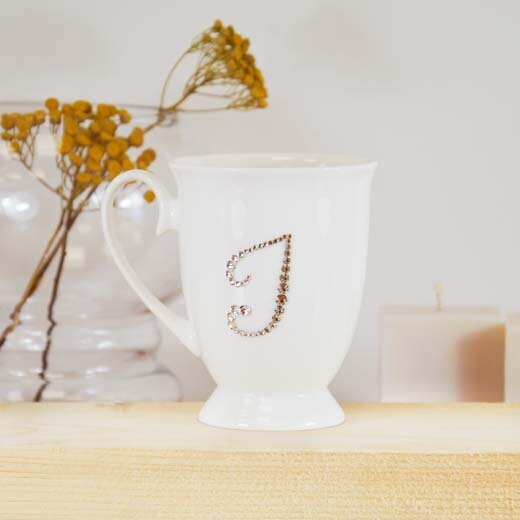 Porcelianinis puodelis raidė "I" цена и информация | Originalūs puodeliai | pigu.lt
