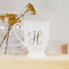 Porcelianinis puodelis raidė "H" цена и информация | Оригинальные кружки | pigu.lt