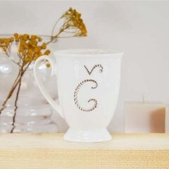 Porcelianinis puodelis raidė "Č" цена и информация | Оригинальные кружки | pigu.lt